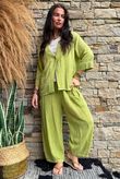 Lina Linen Blend Box Jacket Washed Olive